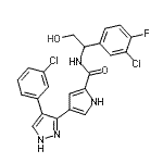 structure of CAS# 933786-58-4, N-[1-(3-Chloro-4-fluorophenyl)-2-hydroxyethyl]-4-[4-(3-chlorophenyl)-1H-pyrazol-5-yl]-1H-pyrrole-2-carboxamide;CAY10561;N-(1-(3-c<wbr>hloro-4-f<wbr>luorophen<wbr>yl)-2-hyd<wbr>roxyethyl<wbr>)-4-(4-(3<wbr>-chloroph<wbr>enyl)-1H-<wbr>pyrazol-3<wbr>-yl)-1H-p<wbr>yrrole-2-<wbr>carboxami<wbr>de;N-[1-(3-c<wbr>hloro-4-f<wbr>luorophen<wbr>yl)-2-hyd<wbr>roxyethyl<wbr>]-4-[4-(3<wbr>-chloroph<wbr>enyl)-1H-<wbr>pyrazol-3<wbr>-yl]-1H-p<wbr>yrrole-2-<wbr>carboxami<wbr>de