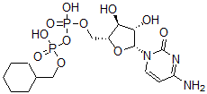 CAS 登录号：93605-02-8， P(1)-(1-环己基甲基)-P(2)-(1-beta-阿拉伯糖呋喃基胞嘧啶-5'-基)焦磷酸酯