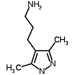 structure of CAS# 936940-75-9, 3-(3,5-Dimethyl-1H-pyrazol-4-yl)-1-propanamine;3-(3,5-Dimethyl-1H-pyrazol-4-yl)-propylamine;3-(3,5-dimethylpyrazol-4-yl)propylamine;MFCD06213661