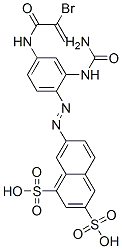 CAS#: 93804-43-4， 7-[[2-[(Aminocarbonyl)Amino]-4-[(2-Bromo-1-Oxoallyl)Amino]Phenyl]Azo]Naphthalene-1,3-Disulphonic Acid
