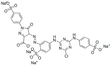 CAS#: 93940-70-6， Tetrasodium 4-[[5-[[4-Chloro-6-[(4-Sulphonatophenyl)Amino]-1,3,5-Triazin-2-Yl]Amino]-2-Sulphonatophenyl]Azo]-4,5-Dihydro-5-Oxo-1-(4-Sulphonatophenyl)-1H-Pyrazole-3-Carboxylate