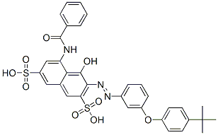 CAS#: 93941-60-7， 5-(Benzoylamino)-3-[2-[3-[4-(1,1-Dimethylethyl)Phenoxy]Phenyl]Diazenyl]-4-Hydroxy-2,7-Naphthalenedisulfonicacid