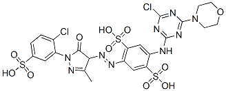 CAS#: 93965-05-0， 2-[[4-Chloro-6-(4-Morpholinyl)-1,3,5-Triazin-2-Yl]Amino]-5-[2-[1-(2-Chloro-5-Sulfophenyl)-4,5-Dihydro-3-Methyl-5-Oxo-1H-Pyrazol-4-Yl]Diazenyl]-1,4-Benzenedisulfonicacid