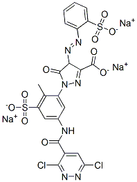 CAS#: 94021-09-7， Trisodium 1-[5-[[(3,6-Dichloropyridazin-4-Yl)Carbonyl]Amino]-2-Methyl-3-Sulphonatophenyl]-4,5-Dihydro-5-Oxo-4-[(2-Sulphonatophenyl)Azo]-1H-Pyrazole-3-Carboxylate