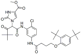 CAS#: 94087-64-6， Methyl 1-[1-[[5-[[4-(2,4-Di-tert-Butylphenoxy)Butyryl]Amino]-2-Chlorophenyl]Carbamoyl]-3,3-Dimethyl-2-Oxobutyl]-2,3-Dihydro-2-Oxo-1H-Imidazole-4-Carboxylate