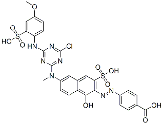 CAS#: 94159-07-6， 4-[[6-[[4-Chloro-6-[(4-Methoxy-2-Sulphophenyl)Amino]-1,3,5-Triazin-2-Yl]Methylamino]-1-Hydroxy-3-Sulpho-2-Naphthyl]Azo]Benzoic Acid