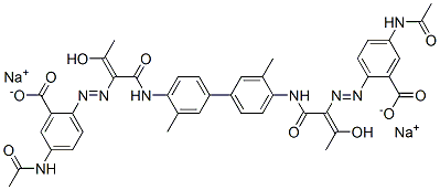 CAS#: 94160-40-4， 2,2'-[(3,3'-Dimethyl[1,1'-Biphenyl]-4,4'-Diyl)Bis[Imino[1-(1-Hydroxyethylidene)-2-Oxo-2,1-Ethanediyl]Azo]]Bis[5-(Acetylamino)-Benzoic Acid] Disodium Salt