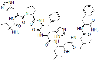 CAS#: 94162-23-9， Isovaleryl-histidyl-prolyl-phenylalanyl-histidyl-statine-leucyl-phenylalanine