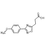 structure of CAS# 94192-18-4, 3-[3-(4-Methoxyphenyl)-1,2,4-oxadiazol-5-yl]propanoic acid;1,2,4-oxadiazole-5-propanoic acid, 3-(4-methoxyphenyl);3-[3-(4-M<wbr>ethoxy-ph<wbr>enyl)-[1,<wbr>2,4]oxadi<wbr>azol-5-yl<wbr>]-propion<wbr>ic acid;3-[3-(4-methoxyphenyl)-1,2,4-oxadiazol-5-yl]propanoic acid