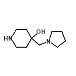 structure of CAS# 942031-83-6, 4-(1-Pyrrolidinylmethyl)-4-piperidinol;4-(1-pyrrolidinylmethyl)-4-piperidinol;4-(pyrrolidin-1-ylmethyl)piperidin-4-ol;4-(PYRROLIDIN-1-YL-METHYL)PIPERIDIN-4-OL