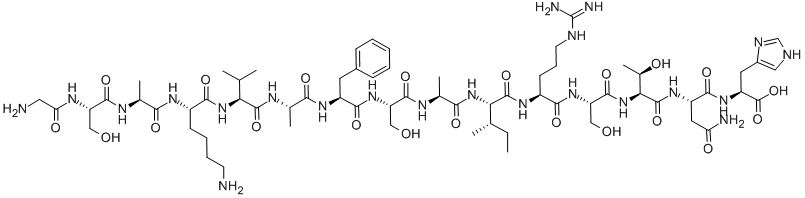 CAS#: 94245-80-4， Glycyl-L-Seryl-L-Alanyl-L-Lysyl-L-Valyl-L-Alanyl-L-Phenylalanyl-L-Seryl-L-Alanyl-L-Isoleucyl-L-Arginyl-L-Seryl-L-Threonyl-L-Asparaginyl-L-Histidine
