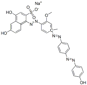 CAS#: 94248-17-6， Sodium 4,6-Dihydroxy[[4-[[4-[(4-Hydroxyphenyl)Azo]Phenyl]Azo]-6-Methoxy-P-Tolyl]Azo]Naphthalene-2-Sulphonate