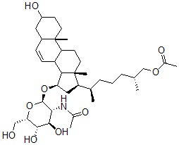 CAS#: 94359-65-6， [(25R)-26-(Acetyloxy)-3beta-Hydroxy-5alpha-Cholest-6-En-15alpha-Yl] 2-(Acetylamino)-2-Deoxy-beta-D-Glucopyranoside