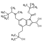 CAS#: 943637-14-7， (6-{[(3,3-Dimethyl-2-butanyl)(methyl)amino]methyl}-4-(3-hydroxy-3-methylbutyl)-1-{[(2-methyl-2-propanyl)oxy]carbonyl}-1H-indol-2-yl)boronic acid