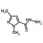 structure of CAS# 94447-28-6, 1,3-Dimethyl-1H-pyrazole-5-carbohydrazide;1,3-Dimethylpyrazole-5-carbohydrazide;2,5-Dimethyl-2 H -pyrazole-3-carboxylic acid hydra;2,5-Dimethyl-2 H -pyrazole-3-carboxylic acid hydrazide