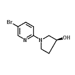 structure of CAS# 946002-90-0, (3S)-1-(5-Bromo-2-pyridinyl)-3-pyrrolidinol;(S)-1-(5-Bromo-pyridin-2-yl)-pyrrolidin-3-ol