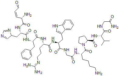 CAS#: 94664-48-9， Glutamyl-Histidyl-Phenylalanyl-Arginyl-Tryptophyl-Glycyl-Lysyl-Prolyl-Valyl-Glycinamide Cyclic Peptide