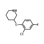 结构式 CAS# 946680-99-5, 3-(2-氯-4-氟苯氧基)哌啶