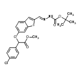 CAS#: 947590-61-6， 2-Methyl-2-propanyl (2E)-2-({6-[1-(4-chlorophenyl)-2-methoxy-2-oxoethoxy]-1-benzothiophen-2-yl}methylene)hydrazinecarboxylate