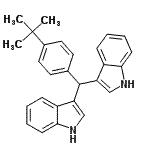 CAS#: 94944-80-6， 3,3'-{[4-(2-Methyl-2-propanyl)phenyl]methylene}bis(1H-indole)