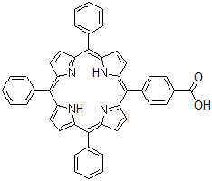 结构式 CAS# 95051-10-8, 4-(10,15,20-三苯基-5-卟啉基)苯甲酸