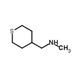 structure of CAS# 950603-22-2, N-Methyl-1-(tetrahydro-2H-thiopyran-4-yl)methanamine;4-[(Methylamino)methyl]tetrahydro-2H-thiopyran 97%;methyl(thian-4-ylmethyl)amine;MFCD09879924