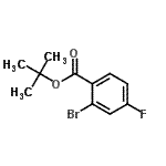 structure of CAS# 951884-50-7, 2-Methyl-2-propanyl 2-bromo-4-fluorobenzoate;MFCD09800899;tert-Butyl 2-bromo-4-fluorobenzoate;tert-butyl-2-bromo-4-fluorobenzoate