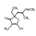 CAS#: 95261-51-1， 2-Ethyl-5-hydroxy-4-methyl-2-(2-methyl-1,3-butadien-1-yl)-3(2H)-thiophenone