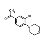 structure of CAS# 957066-05-6, 1-[3-Bromo-4-(4-morpholinyl)phenyl]ethanone;1-(3-Brom<wbr>o-4-morph<wbr>olin-4-yl<wbr>phenyl)et<wbr>han-1-one<wbr>, 4-(4-Ac<wbr>etyl-2-br<wbr>omophenyl<wbr>)morpholi<wbr>ne;1-(3-bromo-4-morpholinophenyl)ethanone;3'-Bromo-4'-(morpholin-4-yl)acetophenone