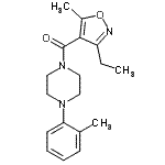 CAS#: 959243-57-3， (3-Ethyl-5-methyl-1,2-oxazol-4-yl)[4-(2-methylphenyl)-1-piperazinyl]methanone