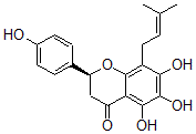 CAS 登录号:96253-70-2, (2S)-2,3-二氢-5,6,7-三羟基-2alpha-(4-羟基苯基)-8-(3-甲基-2-丁烯基)-4H-1-苯并吡喃-4-酮