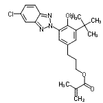 结构式 CAS# 96478-15-8, 3-[3-(5-氯-2H-苯并三唑-2-基)-4-羟基-5-(2-甲基-2-丙基)苯基]丙基甲基丙烯酸酯