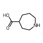 structure of CAS# 97164-96-0, 4-Azepanecarboxylic acid;Azepane-4-carboxylic acid;Hexahydro-1H-azepine-4-carboxylic acid;MFCD17015909