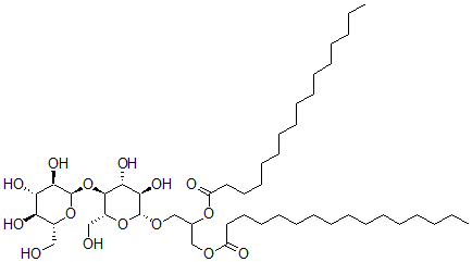 CAS 登录号：97276-49-8， 1(3)-二棕榈酰基-3(1)-(吡喃葡萄糖基-(1-4)-吡喃葡萄糖基)甘油