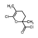 CAS#: 97424-78-7， 6-Chloro-2,5-dimethyl-3,4-dihydro-2H-pyran-2-carbonyl chloride