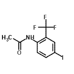 structure of CAS# 97760-98-0, N-[4-Iodo-2-(trifluoromethyl)phenyl]acetamide;4'-Iodo-2'-(trifluoromethyl)acetanilide;N-(4-iodo-2-(trifluoromethyl)phenyl)acetamide;Maybridge1_000057