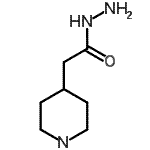structure of CAS# 98430-74-1, 2-(4-Piperidinyl)acetohydrazide;2-(4-piperidyl)acetohydrazide;2-(piperidin-4-yl)acetohydrazide;2-Piperidin-1-yl-pyrimidine-5-carboxylic acid