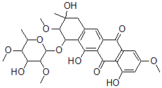 CAS#: 98813-22-0， 10-((6-Deoxy-2,4-Di-O-Methyl-alpha-L-Mannopyranosyl)Oxy)-7,8,9,10-Tetrahydro-1,8,11-Trihydroxy-3,9-Dimethoxy-8-Methyl-5,12-Naphthacenedione