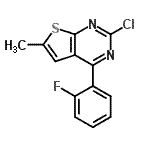 CAS#: 99499-25-9， 2-Chloro-4-(2-fluorophenyl)-6-methylthieno[2,3-d]pyrimidine