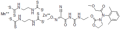 CAS#: 99629-34-2， (2Z)-2-Cyano-N-(Ethylcarbamoyl)-2-Methoxyimino-Acetamide: N-(2,6-Dimet Hylphenyl)-2-Methoxy-N-(2-Oxooxazolidin-3-Yl)Acetamide: Manganese(+2) Cation: [2-(Sulfidocarbothioylamino)Ethylamino]Methanedithioate: Zinc( +2) Cation