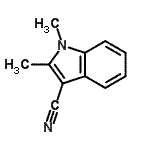 structure of CAS# 99764-73-5, 1,2-Dimethyl-1H-indole-3-carbonitrile;1,2-dimethyl-1H-indole-3-carbonitrile (en);1,2-Dimethylindole-3-carbonitrile;3-Cyano-1,2-dimethyl-1H-indole