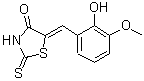 结构式 CAS# 99972-65-3, (5Z)-5-(2-羟基-3-甲氧基苄亚基)-2-硫代-1,3-噻唑烷-4-酮