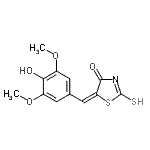 结构式 CAS# 99988-74-6, (5E)-5-(4-羟基-3,5-二甲氧基苄亚基)-2-硫基-1,3-噻唑-4(5H)-酮