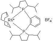 1,2-Bis((2S,5S)-2,5-diisopropylphospholano)benzene(cyclooctadiene)rhodium(I) tetrafluoroborate molecular structure (CAS 1000393-36-1)