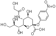 N-(2-Hydroxyacetyl)-2-O-(4-nitrophenyl)-alpha-neuraminic acid molecular structure (CAS 1000890-36-7)