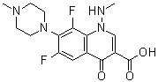 6,8-Difluoro-1,4-dihydro-1-(methylamino)-7-(4-methyl-1-piperazinyl)-4-oxo-3-quinolinecarboxylic acid molecular structure (CAS 100276-37-7)