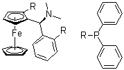 (2S)-1-[(R)-(Dimethylamino)[2-(diphenylphosphino)phenyl]methyl]-2-(diphenylphosphino)ferrocene molecular structure (CAS 1003012-96-1)