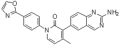 3-(2-Amino-6-quinazolinyl)-4-methyl-1-[4-(2-oxazolyl)phenyl]-2(1H)-pyridinone molecular structure (CAS 1003311-62-3)