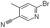 structure of CAS# 1003711-35-0, 6-Bromo-4-methyl-3-pyridinecarbonitrile