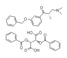 (2R,3R)-(2S)-2,3-Bis(benzoyloxy)-butanedioic acid compound with 3-(dimethylamino)-2-methyl-1-[3-(phenylmethoxy)phenyl]-1-propanone molecular structure (CAS 1004315-81-4)